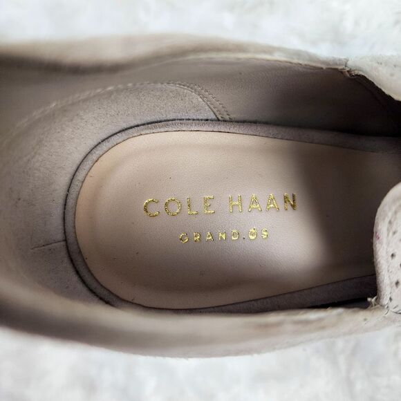 Cole Haan Suede Shiloh Open Toe Booties Stone Size 8 - Picture 3 of 8